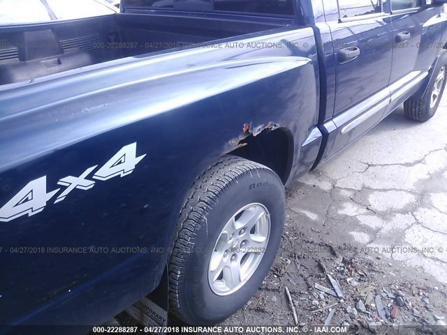 1D7HW58N95S227669 - 2005 DODGE DAKOTA QUAD LARAMIE BLUE photo 6