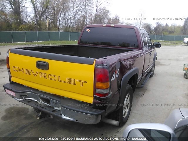 1GCEK19T51E158888 - 2001 CHEVROLET SILVERADO K1500 MAROON photo 4