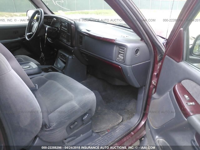 1GCEK19T51E158888 - 2001 CHEVROLET SILVERADO K1500 MAROON photo 5