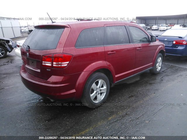 3D4GG57V49T232970 - 2009 DODGE JOURNEY SXT RED photo 4