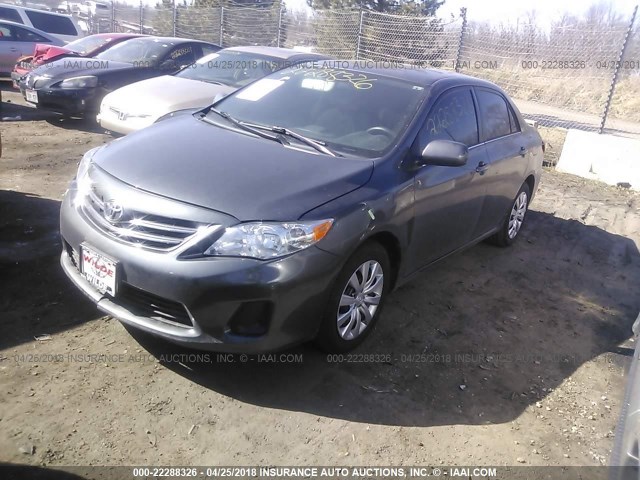 2T1BU4EE6DC118395 - 2013 TOYOTA COROLLA S/LE GRAY photo 2