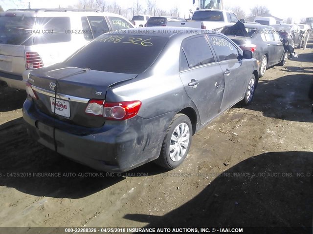 2T1BU4EE6DC118395 - 2013 TOYOTA COROLLA S/LE GRAY photo 4