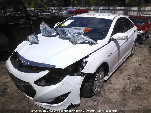 KMHEC4A48CA059023 - 2012 HYUNDAI SONATA HYBRID WHITE photo 2