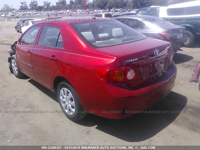 1NXBU40E49Z117873 - 2009 TOYOTA COROLLA S/LE/XLE RED photo 3