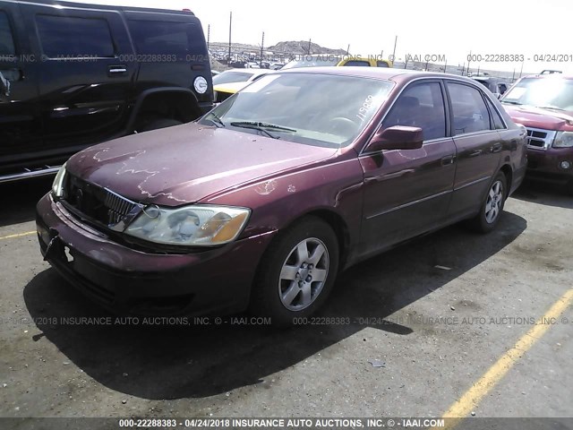 4T1BF28BXYU058920 - 2000 TOYOTA AVALON XL/XLS PURPLE photo 2