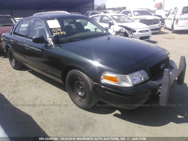 2FAFP71W11X199165 - 2001 FORD CROWN VICTORIA POLICE INTERCEPTOR GREEN photo 1