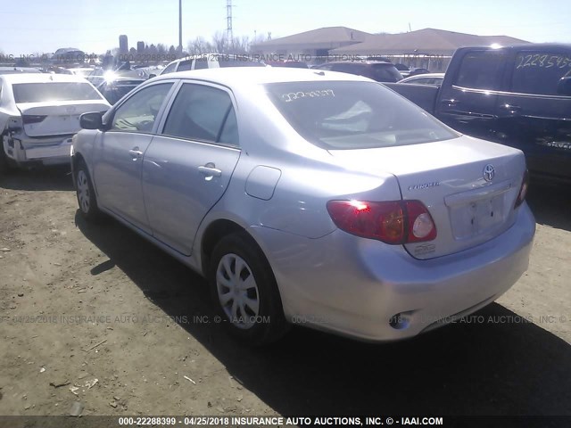 2T1BU40E79C135883 - 2009 TOYOTA COROLLA S/LE/XLE SILVER photo 3