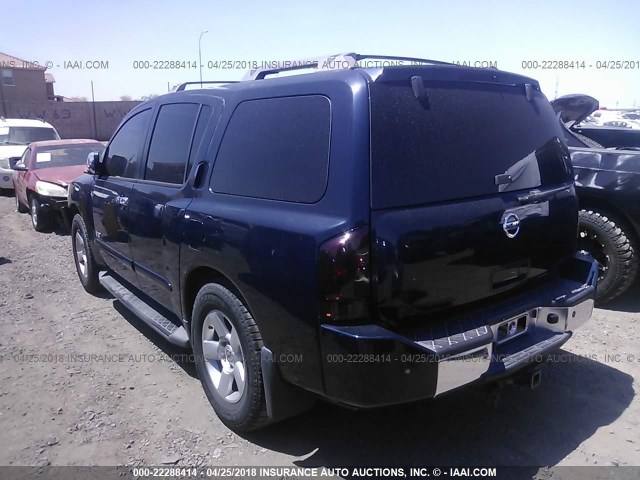 5N1AA08A97N704382 - 2007 NISSAN ARMADA SE/LE Dark Blue photo 3