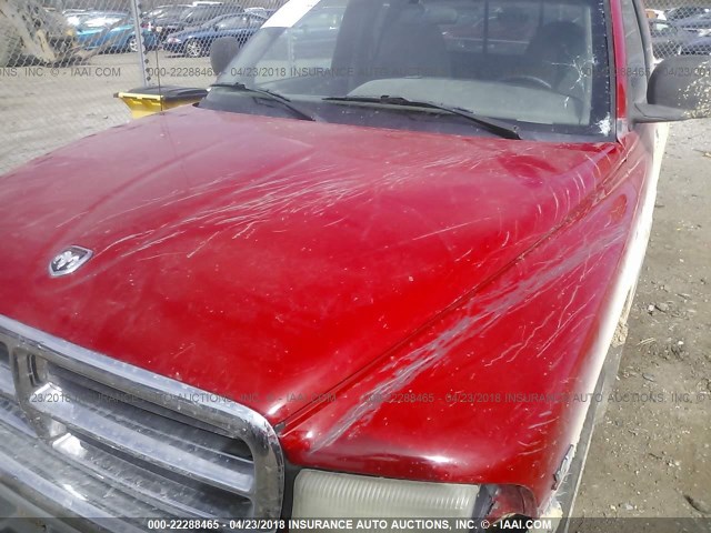 1B7GL23X3VS215832 - 1997 DODGE DAKOTA RED photo 6