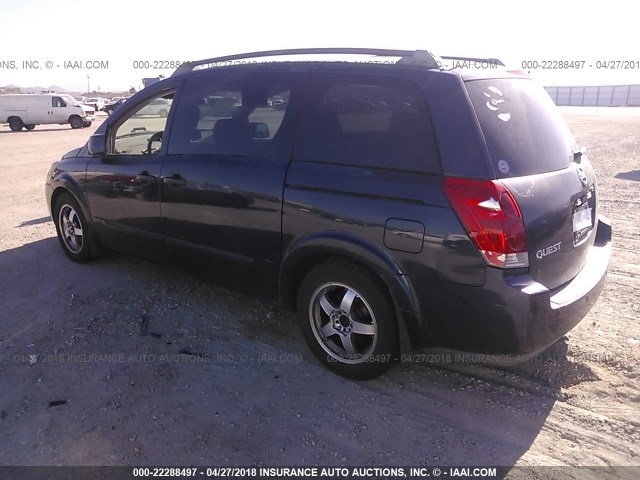 5N1BV28U25N113306 - 2005 NISSAN QUEST S/SE/SL Dark Blue photo 3