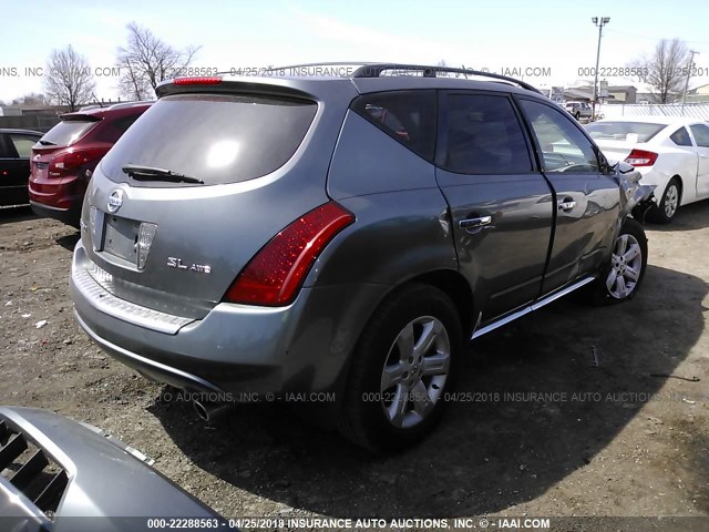 JN8AZ08W47W661562 - 2007 NISSAN MURANO SL/SE/S GRAY photo 4