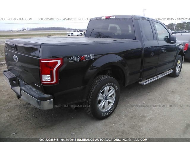 1FTEX1E87FFB35116 - 2015 FORD F150 SUPER CAB BLACK photo 4