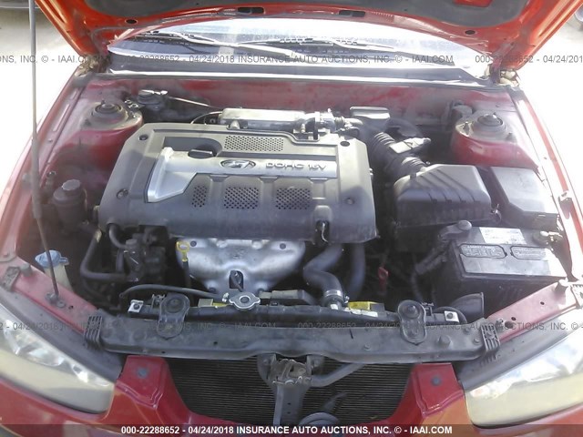 KMHDN45D03U608549 - 2003 HYUNDAI ELANTRA GLS/GT RED photo 10