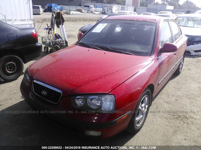 KMHDN45D03U608549 - 2003 HYUNDAI ELANTRA GLS/GT RED photo 2