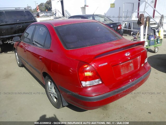 KMHDN45D03U608549 - 2003 HYUNDAI ELANTRA GLS/GT RED photo 3