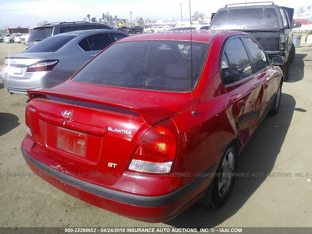 KMHDN45D03U608549 - 2003 HYUNDAI ELANTRA GLS/GT RED photo 4