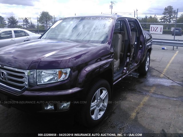 5FPYK1F53CB452415 - 2012 HONDA RIDGELINE RTL BURGUNDY photo 6