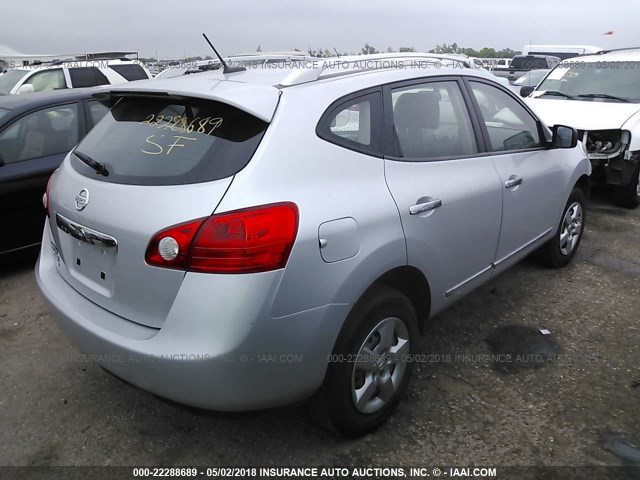 JN8AS5MT7FW654097 - 2015 NISSAN ROGUE SELECT S SILVER photo 4