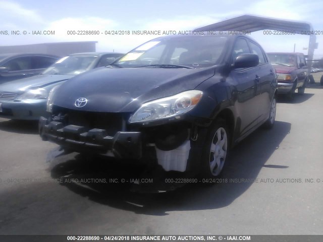 2T1KU40E49C138711 - 2009 TOYOTA COROLLA MATRIX  BLACK photo 2