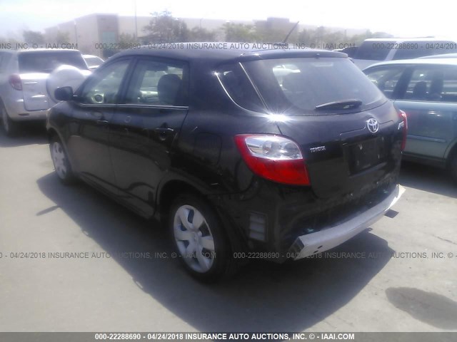 2T1KU40E49C138711 - 2009 TOYOTA COROLLA MATRIX  BLACK photo 3