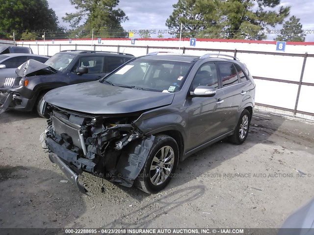 5XYKW4A29BG135358 - 2011 KIA SORENTO SX GRAY photo 2