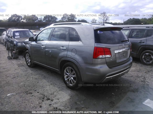 5XYKW4A29BG135358 - 2011 KIA SORENTO SX GRAY photo 3