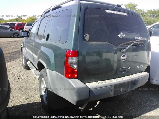 5N1ED28T92C550122 - 2002 NISSAN XTERRA XE/SE GREEN photo 3