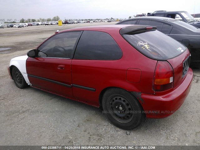 2HGEJ6321TH124881 - 1996 HONDA CIVIC CX RED photo 3