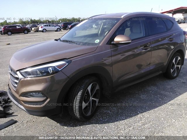 KM8J33A28GU076173 - 2016 HYUNDAI TUCSON LIMITED/SPORT AND ECO/SE BROWN photo 2