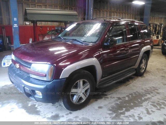 1GNDT13S152235585 - 2005 CHEVROLET TRAILBLAZER LS/LT BURGUNDY photo 2