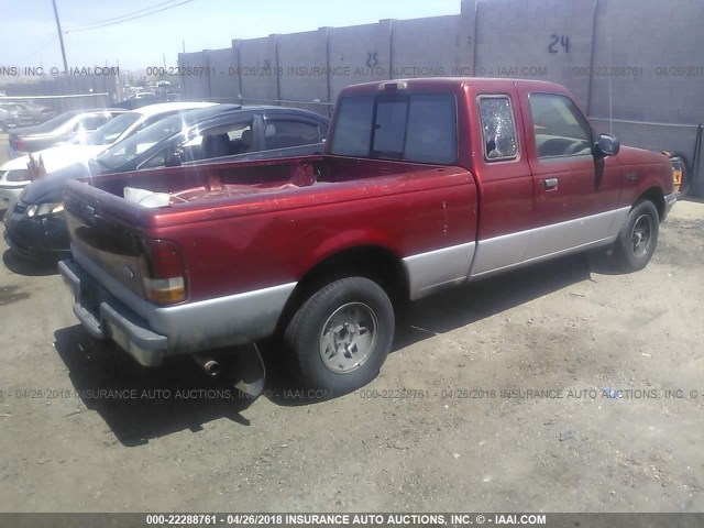 1FTCR14XXVPB27899 - 1997 FORD RANGER SUPER CAB RED photo 4