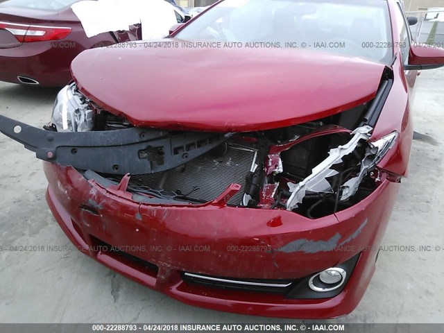 4T1BK1FK3CU501667 - 2012 TOYOTA CAMRY SE/XLE RED photo 6