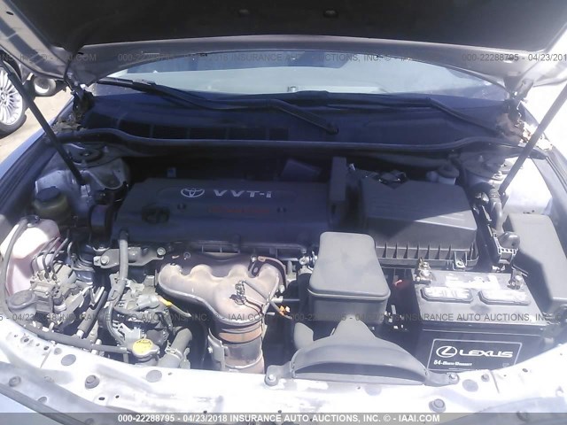 4T4BE46K98R033854 - 2008 TOYOTA CAMRY CE/LE/XLE/SE SILVER photo 10