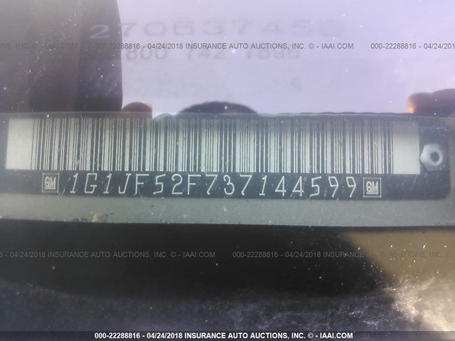 1G1JF52F737144599 - 2003 CHEVROLET CAVALIER LS SILVER photo 9