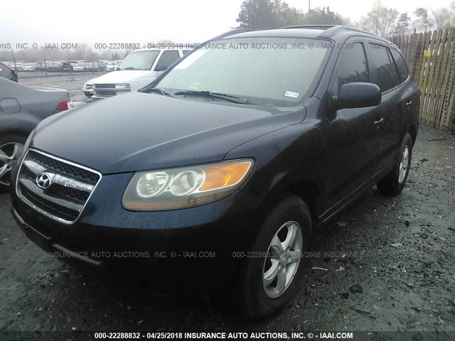 5NMSG13D27H000651 - 2007 HYUNDAI SANTA FE GLS BLUE photo 2