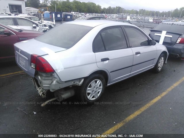 2HGES16344H618948 - 2004 HONDA CIVIC DX VP SILVER photo 4