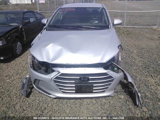 5NPD84LF1HH010469 - 2017 HYUNDAI ELANTRA SE/VALUE/LIMITED SILVER photo 6