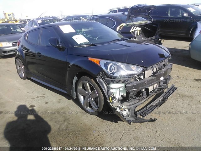 KMHTC6AE2DU171795 - 2013 HYUNDAI VELOSTER TURBO BLACK photo 1