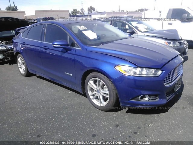 3FA6P0LU6GR305166 - 2016 FORD FUSION SE HYBRID BLUE photo 1