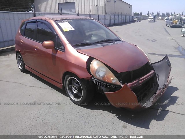 JHMGD38687S029143 - 2007 HONDA FIT S ORANGE photo 1