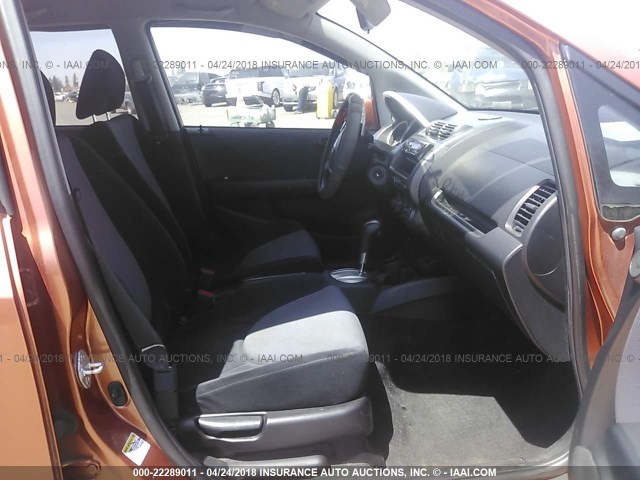 JHMGD38687S029143 - 2007 HONDA FIT S ORANGE photo 5