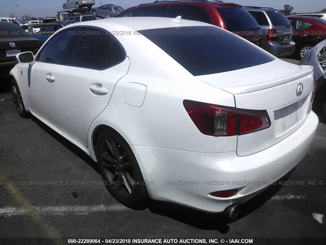 JTHBF5C25B2101137 - 2011 LEXUS IS 250 WHITE photo 3