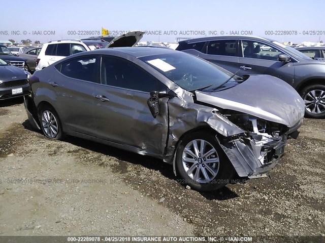 5NPDH4AE3FH589827 - 2015 HYUNDAI ELANTRA SE/SPORT/LIMITED GRAY photo 1