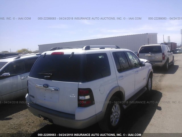 1FMEU64E67UA34767 - 2007 FORD EXPLORER EDDIE BAUER WHITE photo 4