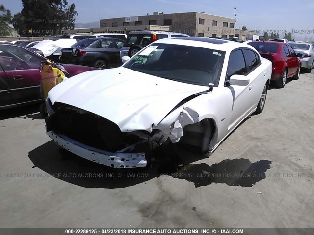2C3CDXCT0DH717150 - 2013 DODGE CHARGER R/T WHITE photo 2