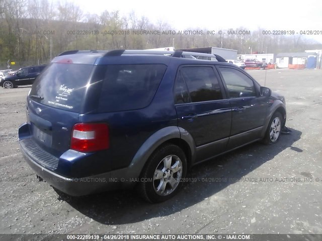 1FMDK05157GA37443 - 2007 FORD FREESTYLE SEL BLUE photo 4