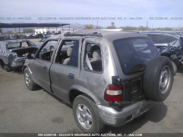 KNDJA723515054674 - 2001 KIA SPORTAGE SILVER photo 3