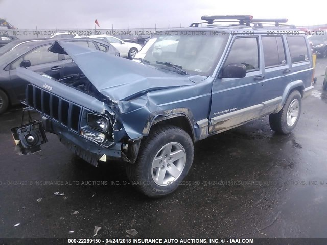 1J4FF68SXXL579020 - 1999 JEEP CHEROKEE SPORT/CLASSIC ლურჯი ფოტო 2