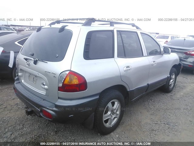 KM8SC13D33U378312 - 2003 HYUNDAI SANTA FE GLS/LX SILVER photo 4