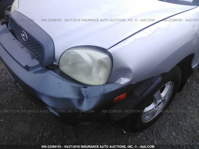 KM8SC13D33U378312 - 2003 HYUNDAI SANTA FE GLS/LX SILVER photo 6